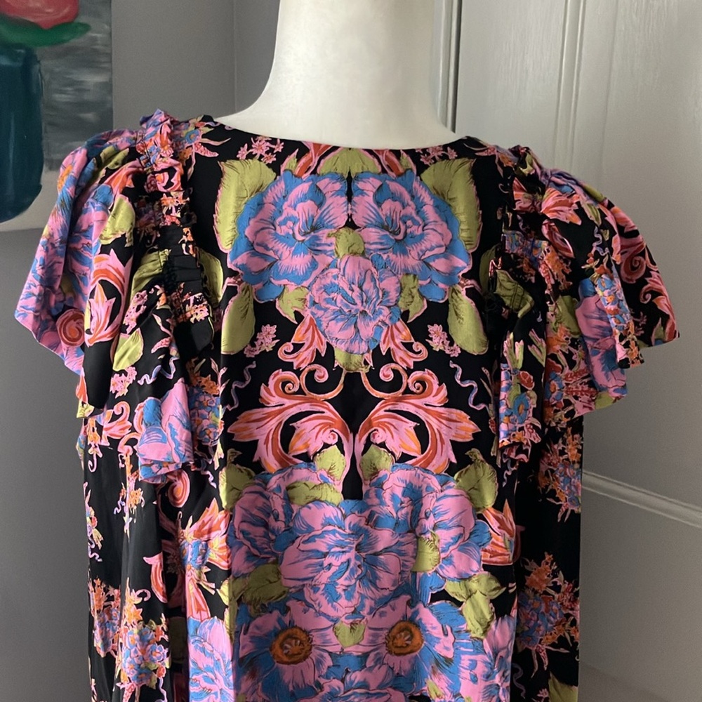 Free People floral babydoll loose dress with pockets S EUC - Picture 4 of 12